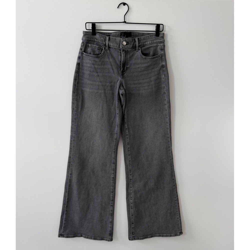 White House Black Market Jeans Womens 6 28x31 Mid Rise Wide Leg Black Denim